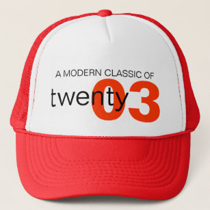 Red modern classic age / birth year hat