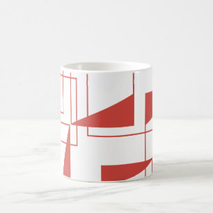 Red, modern, dynamic, trendy geometric pattern coffee mug