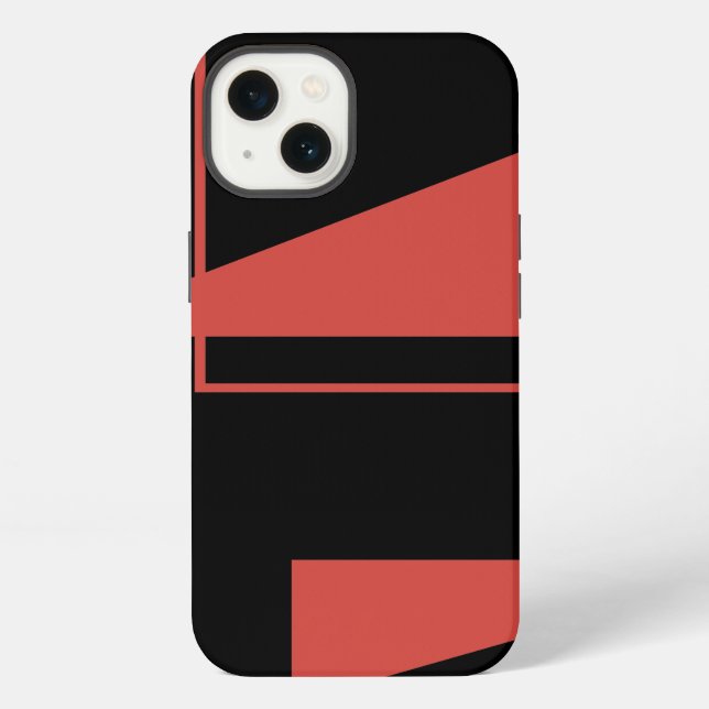 Red, modern, dynamic, trendy geometric pattern iPhone case (Back)