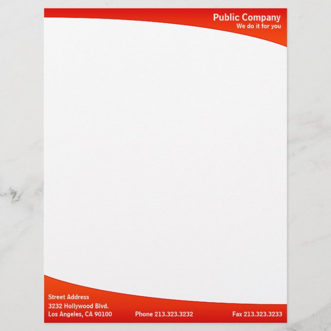 Red Modern Elegant Customised Letterhead (Front)