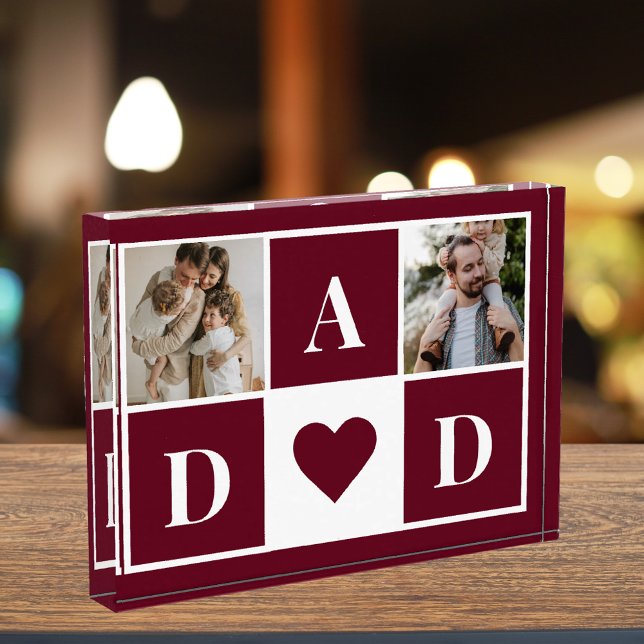Red Modern Father's Day Two Family Photo Block (Creator Uploaded)