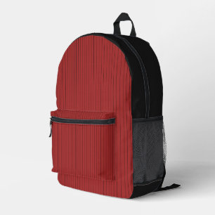 Red Modern Geometric Pattern Custom Name Printed Backpack