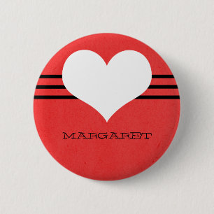 Red Modern Heart Button