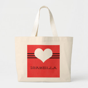 Red Modern Heart Tote Bag