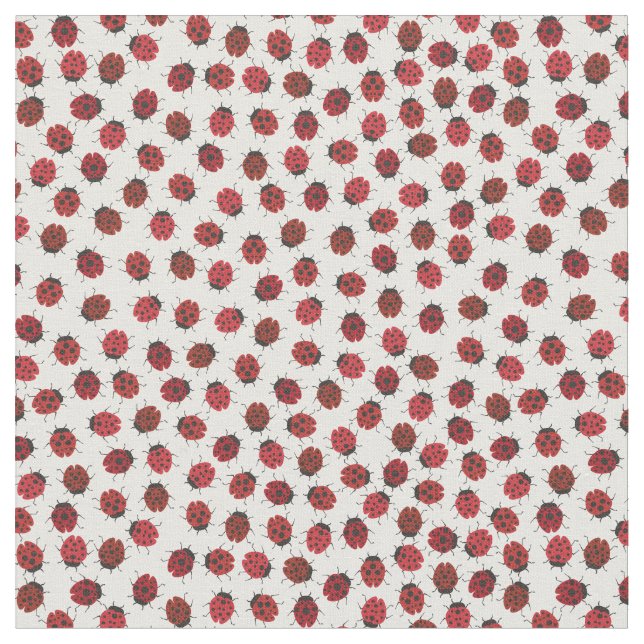 Red Modern Ladybug All over Fabric (Close Up)