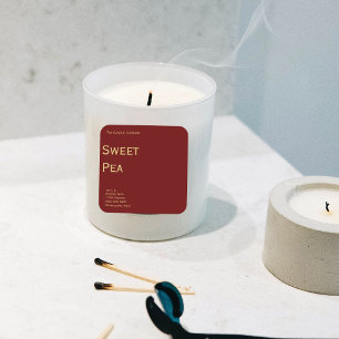 Red Modern Minimalist Candle Labels 