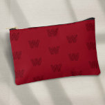 red modern monogrammed accessory pouch<br><div class="desc">Dive into a world of style and functionality with the Trendy Monogram Accessory Pouch designed by PixeliaDesigns, where vibrant red meets modern simplicity. This sleek bag features a plain, vivid red backdrop accentuated by a personalised monogram pattern, crafted using a trendy, up-to-date font that adds a touch of sophistication to...</div>