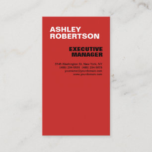 Red Modern Professional Minimalist Business Card