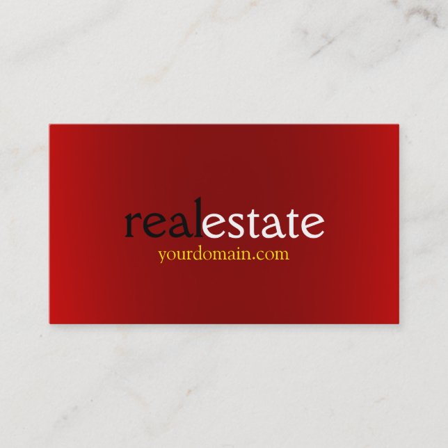 Red Modern Real Estate Agent Trendy Professional Business Card (Front)