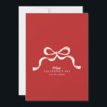 red modern retro bow non photo Happy Valentine's Holiday Card<br><div class="desc">***this design is part of a matching collection*** _______________________ this design template is fully editable / customisable by you the customer - click personalise further button if you wish to move, add, delete, or make significant changes to the design _______________________ *if you have any DESIGN questions or need more designs...</div>