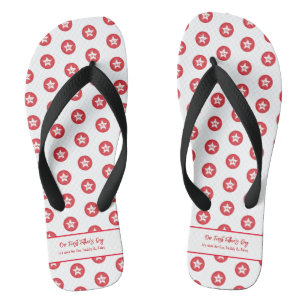 Red Modern Simple Cool Dad First Fathers Day Flip Flops