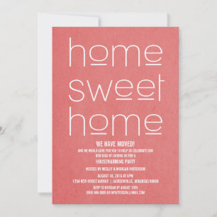 Red Modern Sweet Home Housewarming Party Invitation