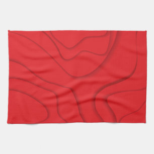 Red, modern, trendy, cool paper cut style art tea towel
