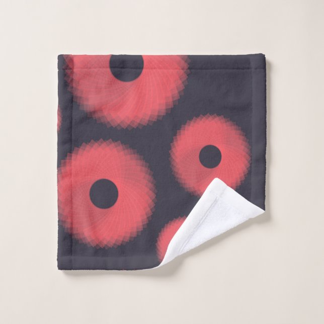 Red, modern, urban, fun abstract geometric graphic wash cloth (Wash Cloth)