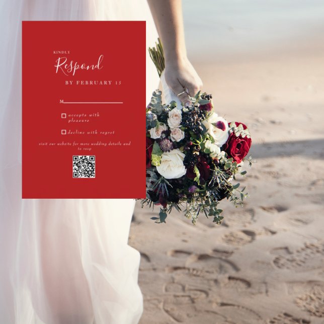 Red Modern Wedding QR Code RSVP  (Creator Uploaded)