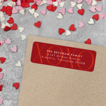 Red Modern XOXO Valentine's Day Return Address
