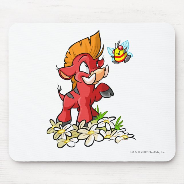 Red Moehog and Buzz Mouse Mat (Front)