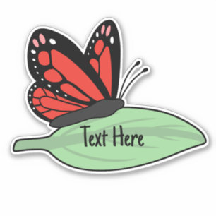 Red Monarch butterfly sticker