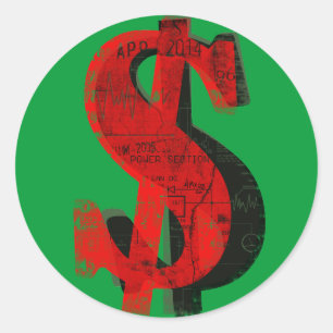 Red Money Classic Round Sticker