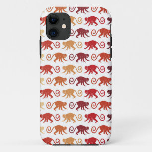 Red Monkeys Pattern iPhone 11 Case