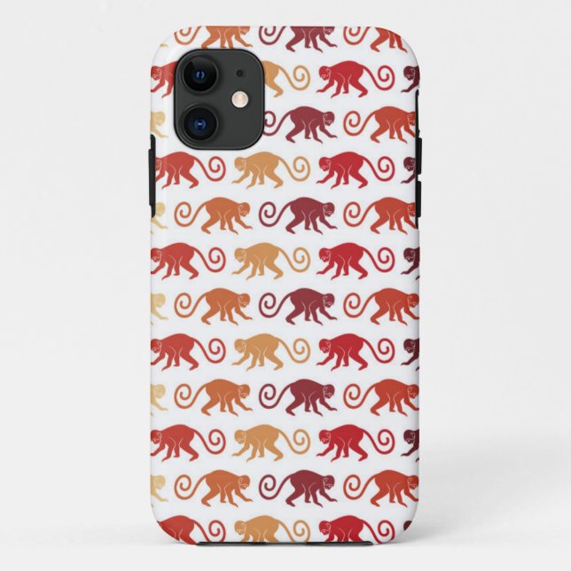 Red Monkeys Pattern Case-Mate iPhone Case (Back)