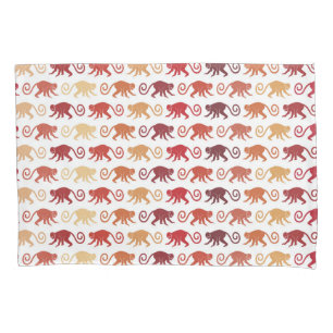 Red Monkeys Pattern Pillowcase