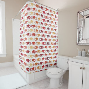 Red Monkeys Pattern Shower Curtain