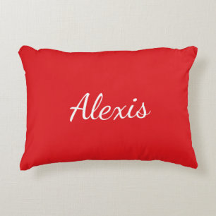 Red Monogram Accent Pillow