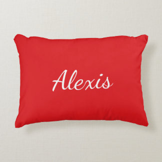 Red Monogram Accent Pillow