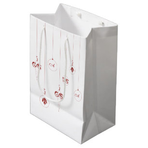 Red Monogram Bauble Christmas Ornaments Gift Bag