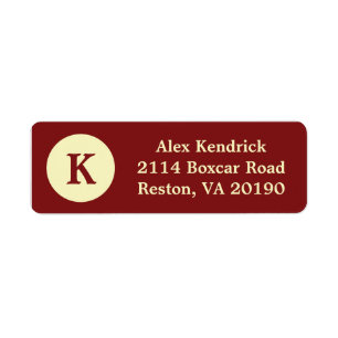Red Monogram Dot Address Labels