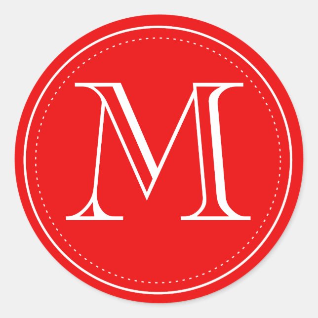 Red Monogram Envelope Seal by Origami Prints (Front)