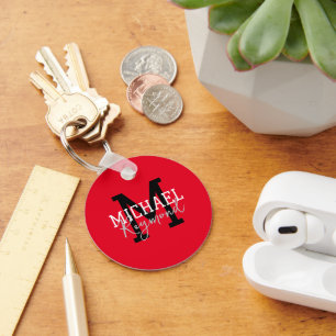RED Monogram Keychain