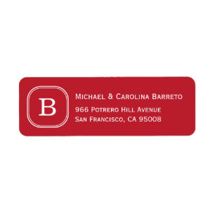Red Monogram Labels