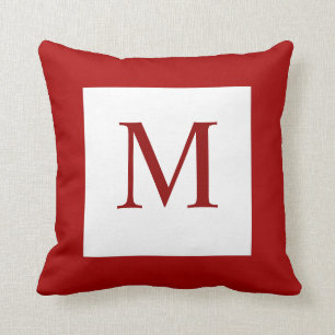 Red Monogram Pillow
