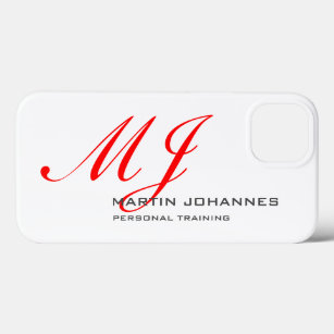Red Monogram White Grey Personal Trainer Modern Case-Mate iPhone Case