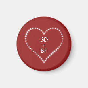 Red Monogrammed Heart Magnet