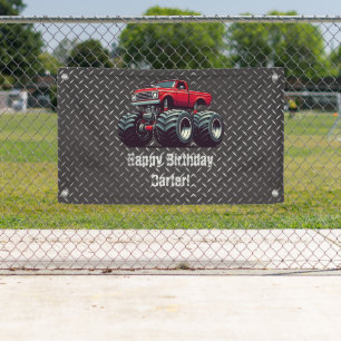 Red monster truck  banner