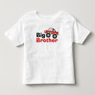 Red Monster Truck Big Brother Toddler T-Shirt