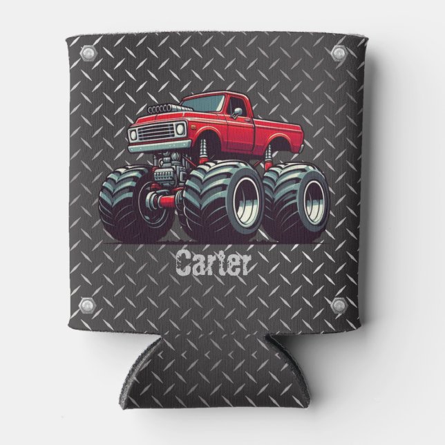 Red monster truck  can cooler (Front)
