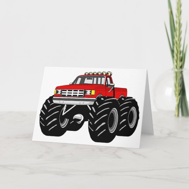 RED MONSTER TRUCK CARD (Front)