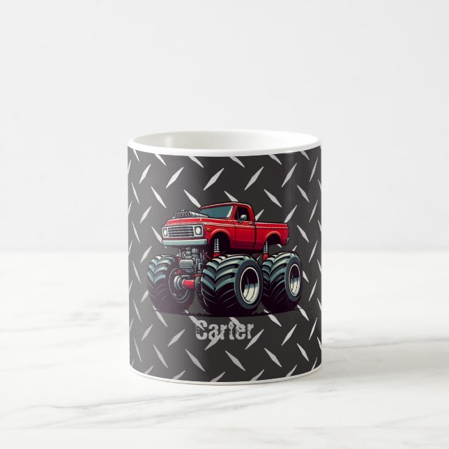Red monster truck  coffee mug (Center)