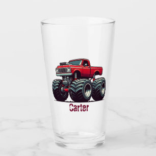 Red monster truck  glass