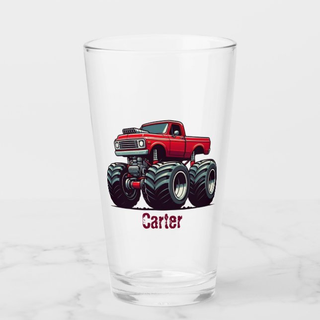 Red monster truck  glass (Front)
