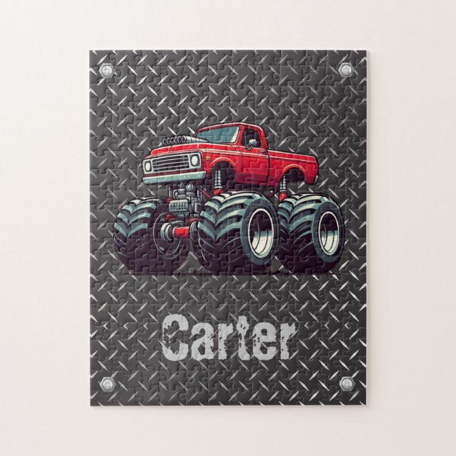 Red monster truck  jigsaw puzzle (Vertical)