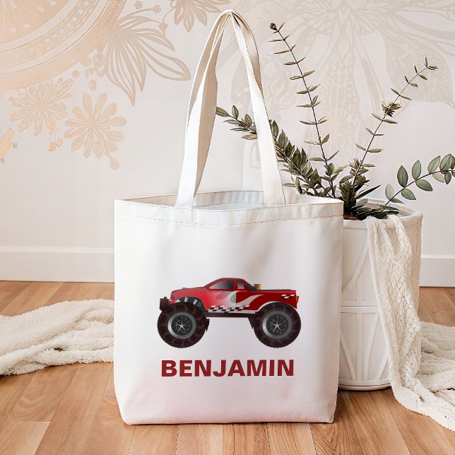 Red Monster Truck Kids Tote Bag (Creator Uploaded)