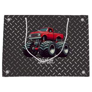 Red monster truck  large gift bag