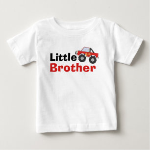 Red Monster Truck Little Brother Baby T-Shirt