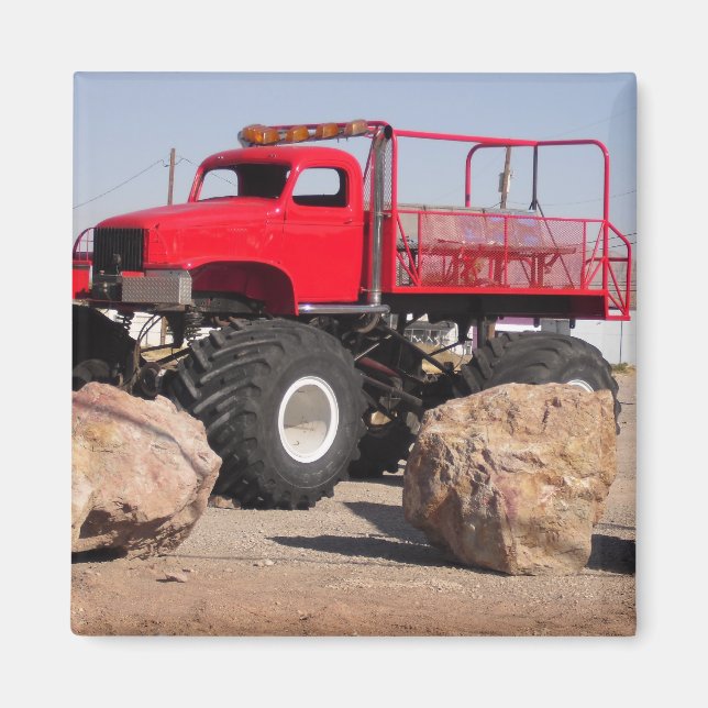 Red Monster Truck Magnet (Front)