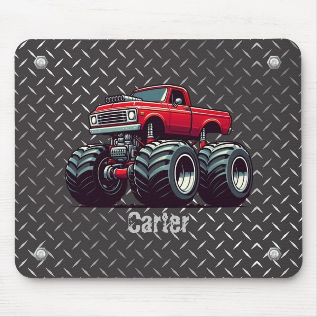 Red monster truck  mouse mat (Front)